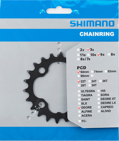Tarcza Mechanizmu Shimano FC-M590 22T 64mm czarna