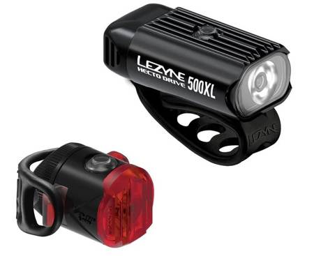 Zestaw lampki LEZYNE HECTO DRIVE 500XL przód 500 lm, FEMTO USB 5 lm, usb czarne